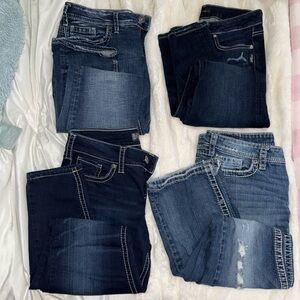 All silver jeans brand new just been sitting in dresser. No real wear or tear